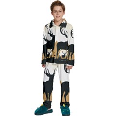 Deer Wildlife Nature Kids  Long Sleeve Velvet Pajamas Set