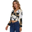 Deer Wildlife Nature Long Sleeve V-Neck Top View2