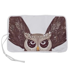 Owl Bird Feathers Pen Storage Case (l)