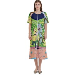 Rick And Morty Adventure Time Cartoon Women s Cotton Short Sleeve Night Gown