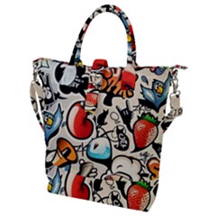 Art Book Gang Crazy Graffiti Supreme Work Buckle Top Tote Bag