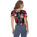 Graffiti Tatoo Skate Art Boom Twist Front Crop Top View4