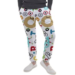 Seamless Pattern Vector With Funny Robots Cartoon Men s Jogger Sweatpants