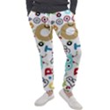 Seamless Pattern Vector With Funny Robots Cartoon Men s Jogger Sweatpants View1