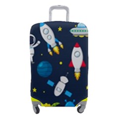Big Set Cute Astronauts Space Planets Stars Aliens Rockets Ufo Constellations Satellite Moon Rover V Luggage Cover (small)