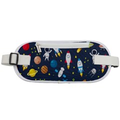 Big Set Cute Astronauts Space Planets Stars Aliens Rockets Ufo Constellations Satellite Moon Rover V Rounded Waist Pouch