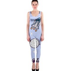Seamless Pattern With Space Theme One Piece Catsuit