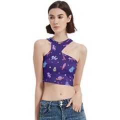 Space Seamless Pattern Cut Out Top
