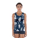 White Robot Blue Seamless Pattern Sport Tank Top  View1