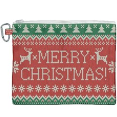 Merry Christmas  Pattern Canvas Cosmetic Bag (xxxl) by artworkshop
