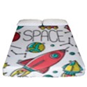 Space Cosmos Seamless Pattern Seamless Pattern Doodle Style Fitted Sheet (Queen Size) View1