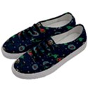Monster Alien Pattern Seamless Background Men s Classic Low Top Sneakers View2