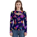 Space Patterns Women s Cut Out Long Sleeve T-Shirt View1