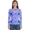 Seamless Pattern Pastel Galaxy Future Women s Cut Out Long Sleeve T-Shirt View1