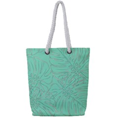 Ocean Monstera Full Print Rope Handle Tote (small) by ConteMonfrey