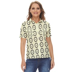 Sharp Circles Women s Short Sleeve Double Pocket Shirt
