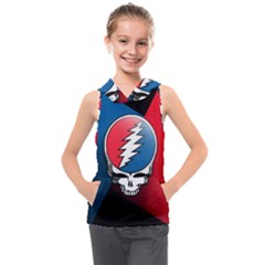 Grateful Dead Big Skull Kids  Sleeveless Hoodie