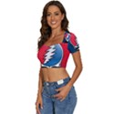 Grateful Dead Big Skull Short Sleeve Square Neckline Crop Top  View2
