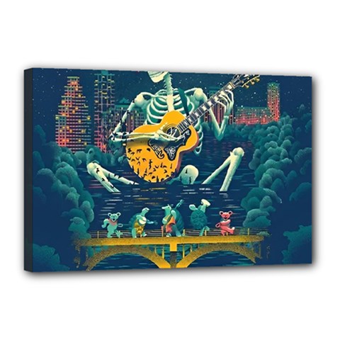 Grateful Dead Singing Skeleton Canvas 18  X 12  (stretched)