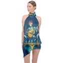 Grateful Dead Singing Skeleton Halter Asymmetric Satin Top View1