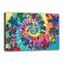 Grateful Dead Bears Tie Dye Vibrant Spiral Canvas 18  x 12  (Stretched) View1