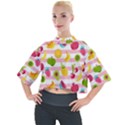 Tropical Fruits Berries Seamless Pattern Mock Neck T-Shirt View1