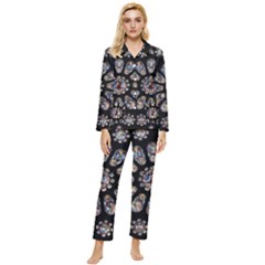 Photo Chartres Notre Dame Womens  Long Sleeve Velvet Pocket Pajamas Set