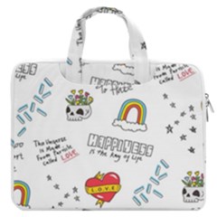 Abstract Fashion Background Suitable Fabric Printing Macbook Pro 16  Double Pocket Laptop Bag 