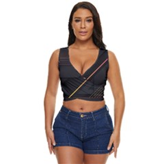 Gradient Geometric Shapes Dark Background Women s Sleeveless Wrap Top