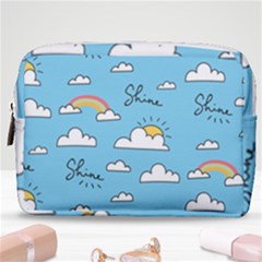 Seamless Pattern Vector Owl Cartoon With Bugs Make Up Pouch (medium)