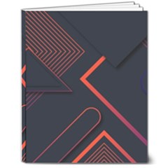 Gradient Geometric Shapes Dark Background Design 8  X 10  Softcover Notebook