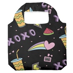 Cute Girl Things Seamless Background Premium Foldable Grocery Recycle Bag