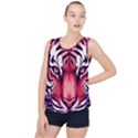 Tiger Design Bubble Hem Chiffon Tank Top View1