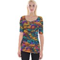 Color-for-a-line Wide Neckline T-Shirt View1