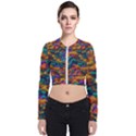 Color-for-a-line Long Sleeve Zip Up Bomber Jacket View1
