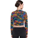Color-for-a-line Long Sleeve Zip Up Bomber Jacket View2
