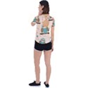 Seamless Pattern Owls Dream Cute Style Pajama Fabric Back Circle Cutout Sports T-Shirt View2