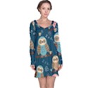 Seamless Pattern Owls Dreaming Long Sleeve Nightdress View1
