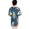 Seamless Pattern Owls Dreaming Long Sleeve Nightdress View2
