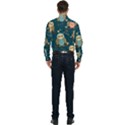 Seamless Pattern Owls Dreaming Men s Long Sleeve Pocket Shirt  View2