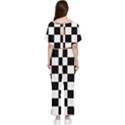 Chess Board Background Design Batwing Lightweight Chiffon Jumpsuit View2