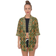 Pattern Design Vintage Abstract Open Front Chiffon Kimono