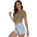 Pattern Design Vintage Abstract V-Neck Crop Top View2
