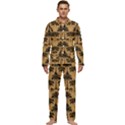 Background Abstract Pattern Design Men s Long Sleeve Velvet Pocket Pajamas Set View1
