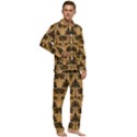 Background Abstract Pattern Design Men s Long Sleeve Velvet Pocket Pajamas Set View2