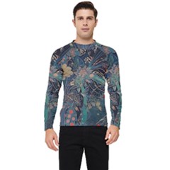 Bird Flower Tree Forest Men s Long Sleeve Rash Guard