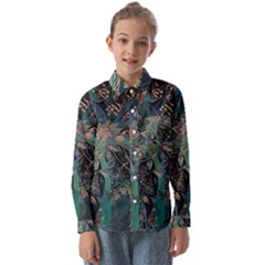 Vintage World Map Kids  Long Sleeve Shirt