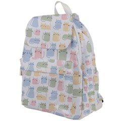 Cute Cat Colorful Cartoon Doodle Seamless Pattern Top Flap Backpack by Ravend