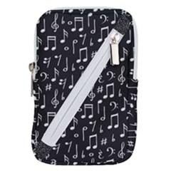 Chalk Music Notes Signs Seamless Pattern Belt Pouch Bag (small) by Ravend