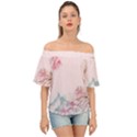 Pink Chinese Style Cherry Blossom Off Shoulder Short Sleeve Top View1